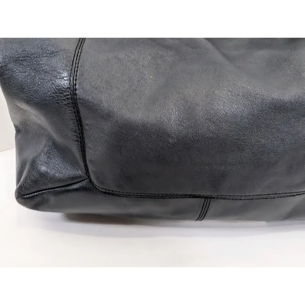 Coach Izzy Leather Carryall Satchel Bag Black Double Handle Purse F24683